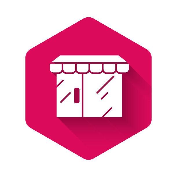 白色购物大楼或商场图标图片下载