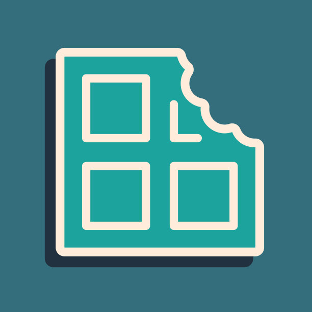 绿色巧克力棒图标孤立在绿色图片下载