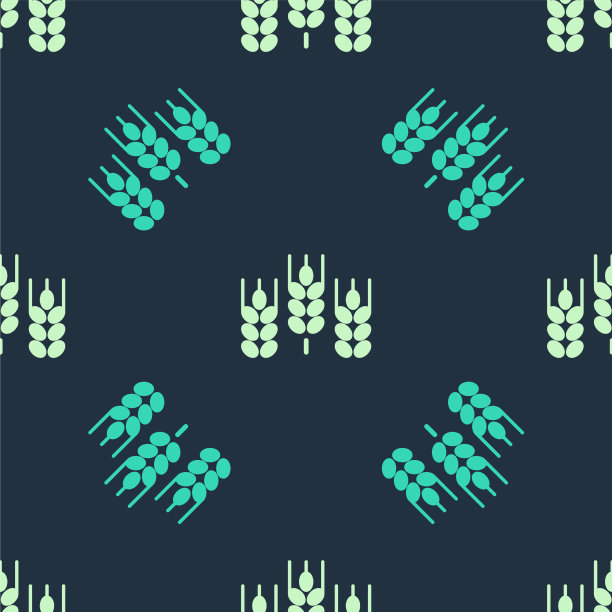 绿色和米黄色谷物与水稻，小麦和玉米图片下载