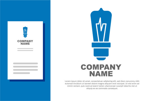 蓝色灯泡与概念概念图标隔离图片下载