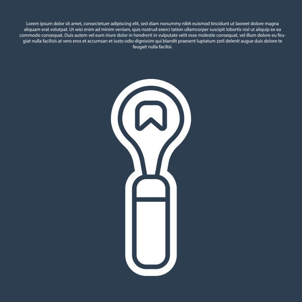 蓝线开瓶器图标隔离在蓝色图片下载