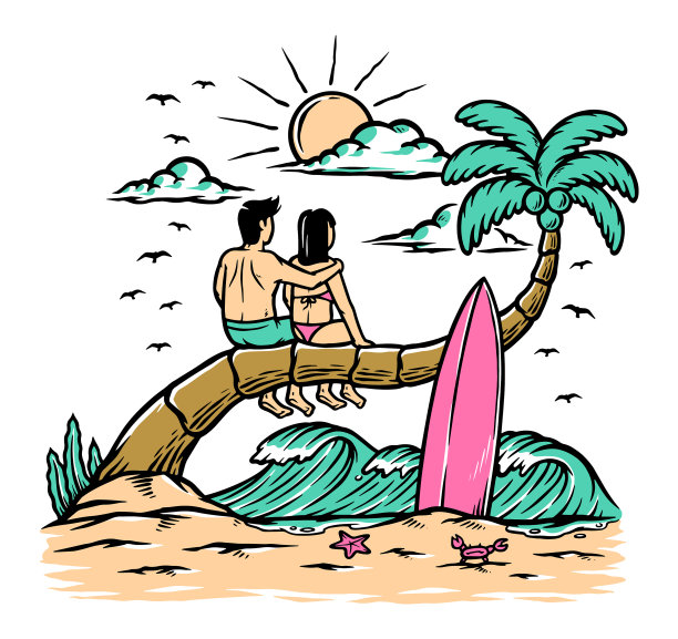 浪漫的沙滩上图片下载