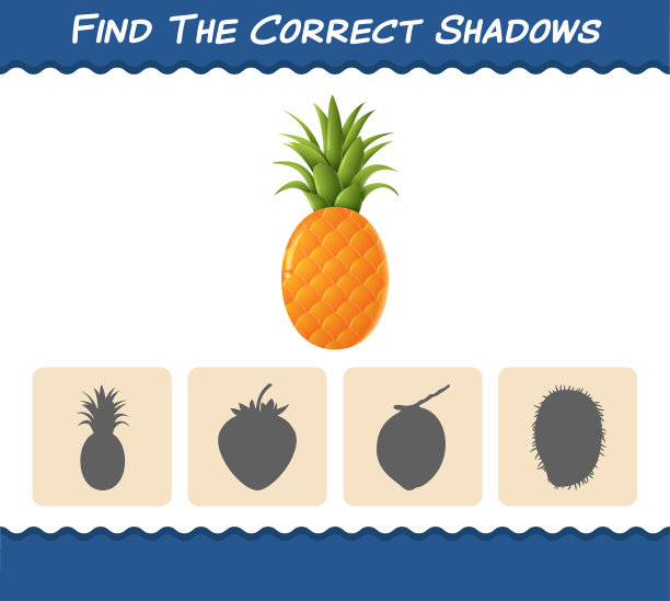 找到正确的影子卡通菠萝图片下载