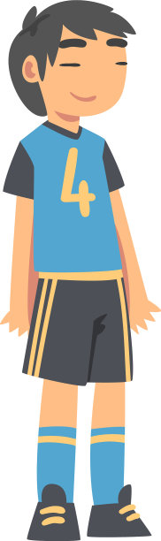 可爱的足球运动员角色男孩运动图片下载