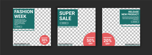 社交媒体发布模板的数字营销图片下载