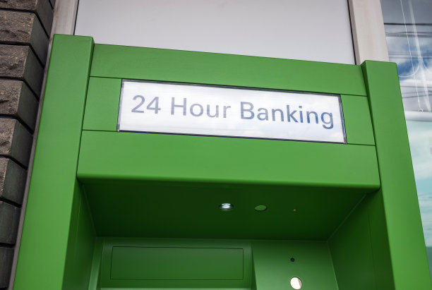 24小时自动取款机或24小时现金服务标志。图片下载
