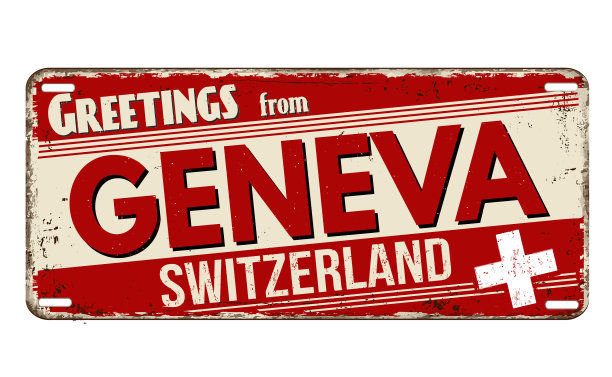 来自日内瓦陈旧生锈的金属板的问候图片下载