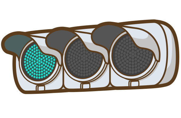 绿色LED交通灯。图片下载
