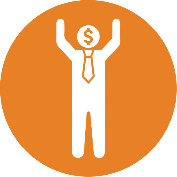 银行家金融富豪图标橙色图片下载