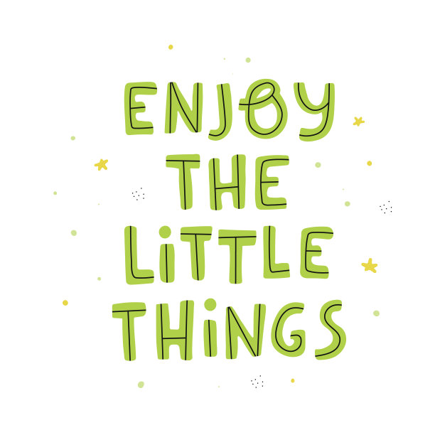 文本向量。享受小事情的激励引用。图片下载