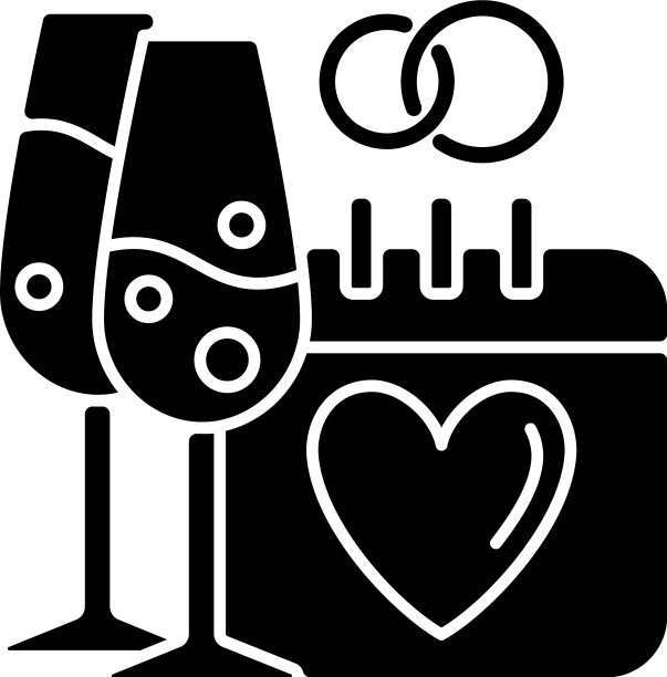 结婚周年黑色象形文字图标图片下载