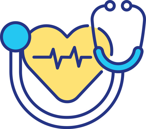 心脏检查用听诊器RGB彩色图标图片下载