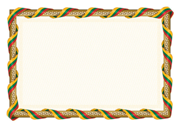 水平框架和边界与立陶宛国旗图片下载