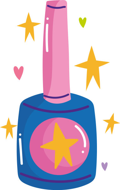 美甲蓝色指甲油护理工具在卡通图片下载