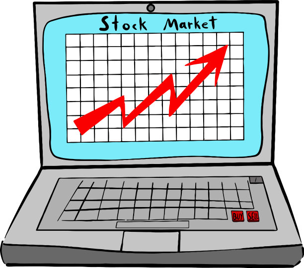 股票市场笔记本电脑与图形图片下载