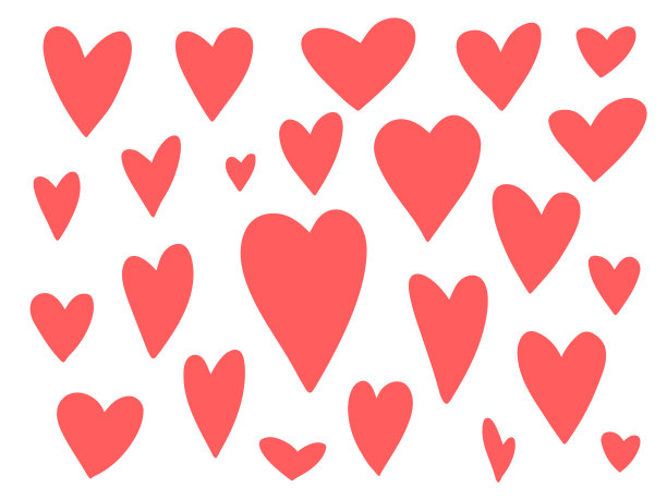 大套可爱的红心涂鸦图片下载