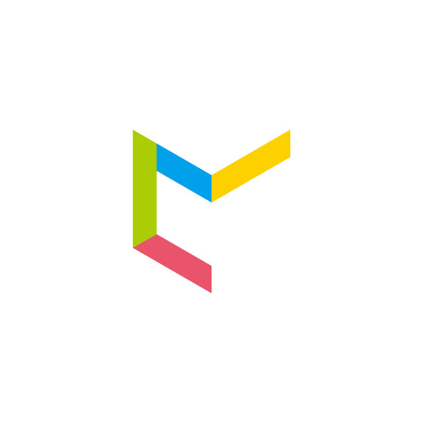 字母CM简约几何线性彩色Logo图片下载