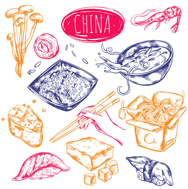 中国食品小品套装图片下载