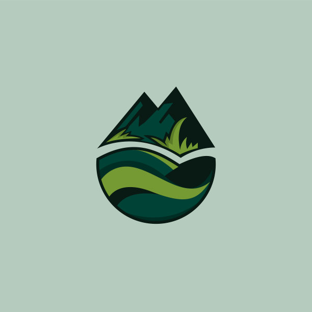 山和园林的标志简洁而富有动感图片下载