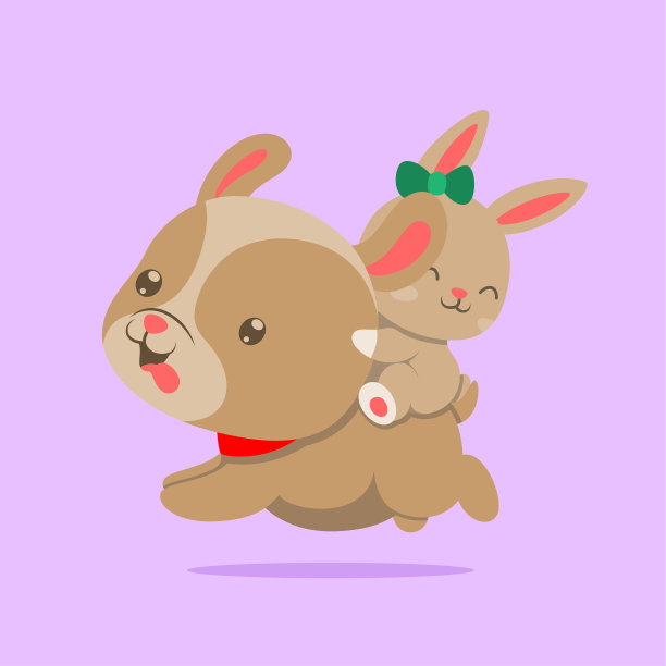 戴着红项链的大狗正跟着跑图片下载