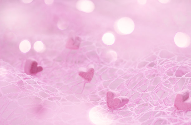 粉色的心。抽象的散景背景。情人节，母亲节，爱情浪漫的模板图片下载