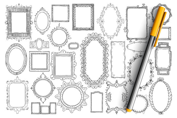 镜子和框架涂鸦集图片下载