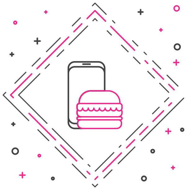 在线订购和快餐外卖图标图片下载