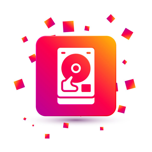 白色硬盘驱动器HDD图标隔离在白色图片下载