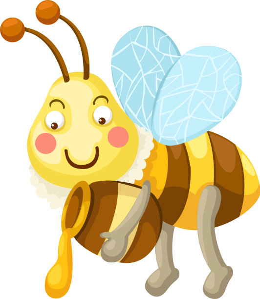 孤立的卡通蜜蜂图片下载