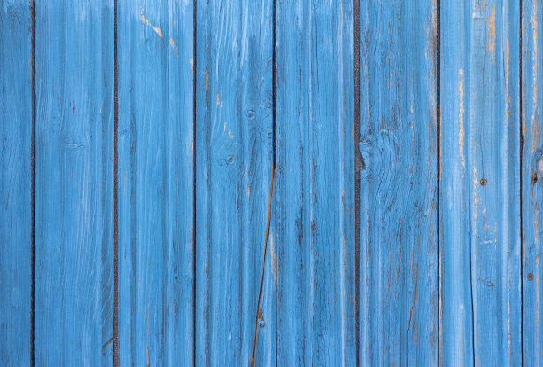 木制背景，旧木墙，漆成蓝色，有裂缝和钉子。图片下载