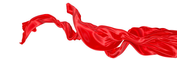 漂亮的红色波浪丝或缎子织物。3 d渲染图像。图片下载