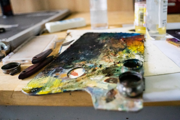 调色板，油画，美术绘画图片下载