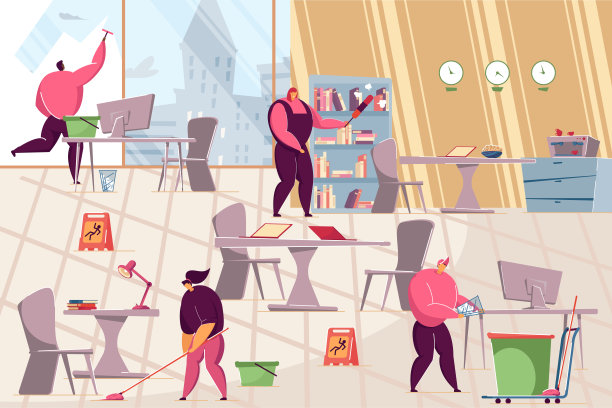 清洁办公室的工友图片下载