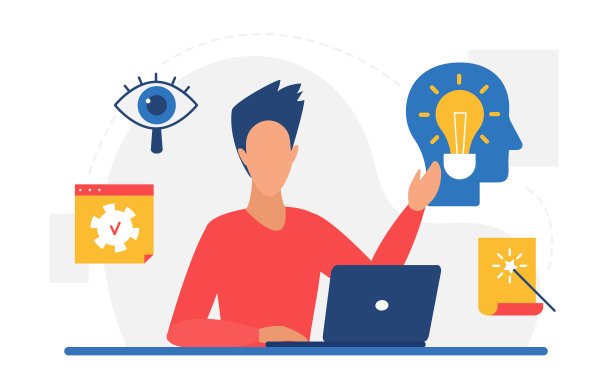 创意思维，进步新商务工作理念与商务工作理念图片下载