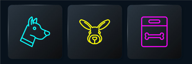 设线犬头骨和兔黑方图片下载