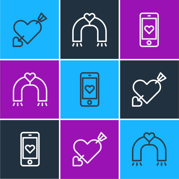 用心和箭定线，移动和图片下载