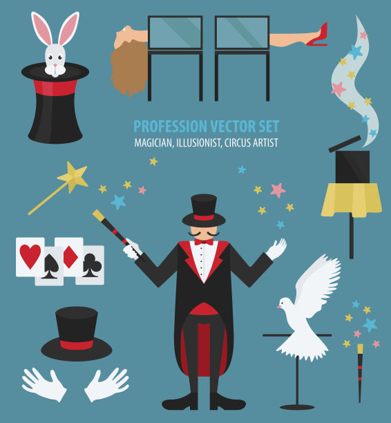 职业和职业设置魔术师马戏团图片下载