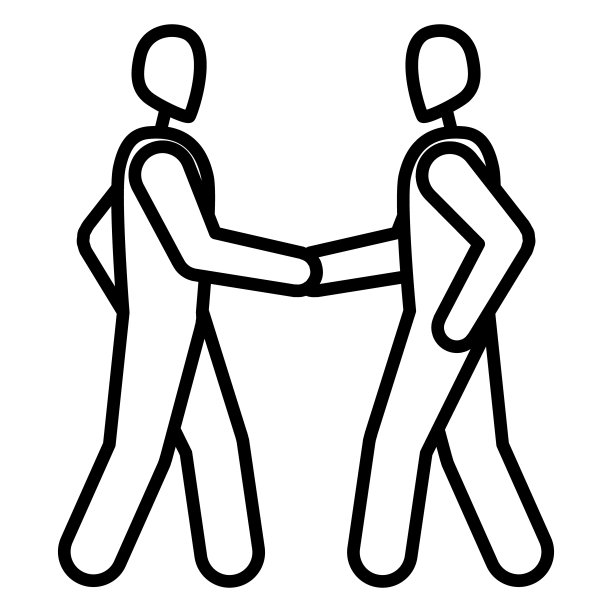 商务会议，会议地点，友好握手，签订合同，成交，谈判结束。两个人互相拉着手。矢量图标，轮廓，孤立。图片下载