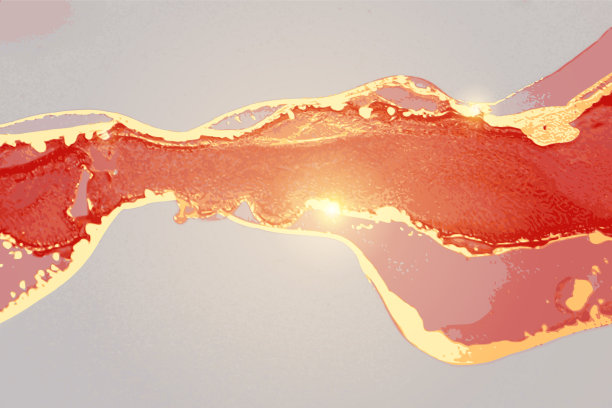 红色和金色波浪图案与闪光图片下载