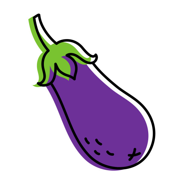 茄子草图。新鲜的紫色蔬菜。矢量插图。手绘涂鸦颜色图标。健康食品。素食产品图片下载