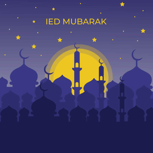 清真寺剪影背景或壁纸，清真寺插图图片下载