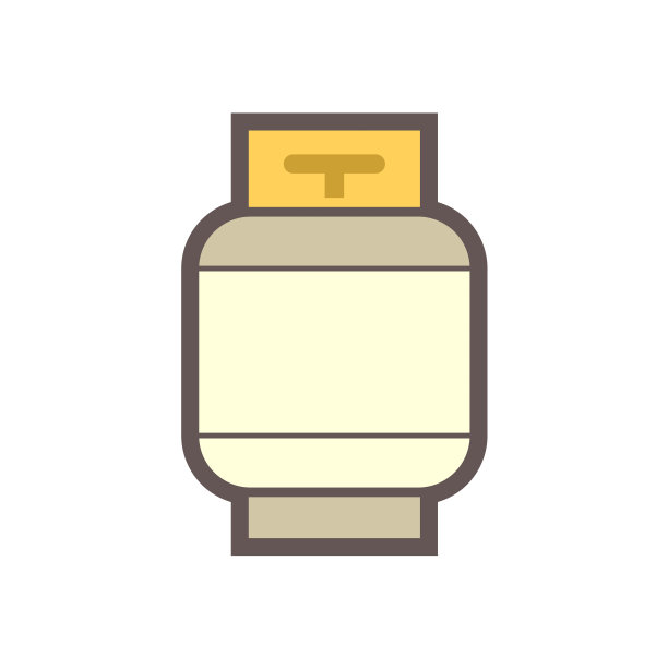 LPG气罐或气瓶矢量图标设计。用于储存高压下的天然气、液化石油气。图片下载