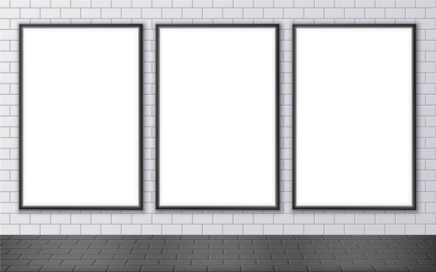 地铁上的空白广告牌模型图片下载