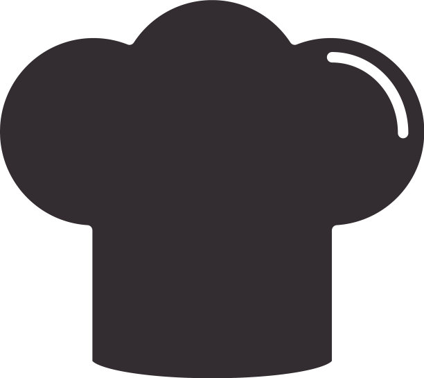 厨师帽制服厨房剪影风格图标图片下载