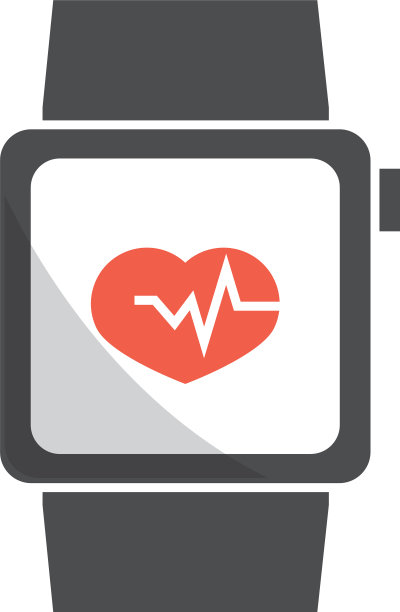 健身运动智能手表健康在平坦的风格图片下载