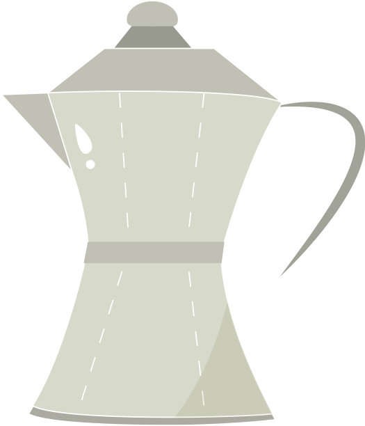 摩卡壶制作热饮卡通风格图片下载