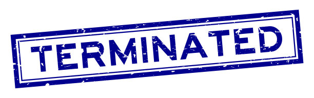 Grunge蓝色终止字方橡胶印章印章上的白色背景图片下载