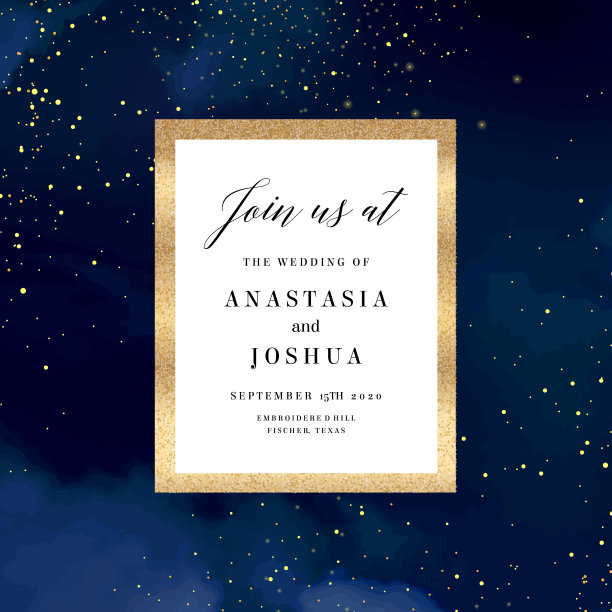 魔术夜与闪闪发光的深蓝色卡和黄金艺术图片下载