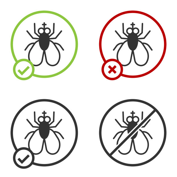 黑色昆虫蝇图标孤立在白色背景图片下载