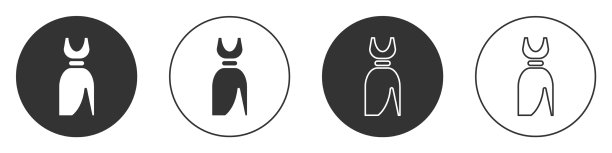 黑人女性服装图标孤立在白色图片下载